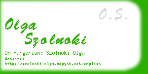 olga szolnoki business card